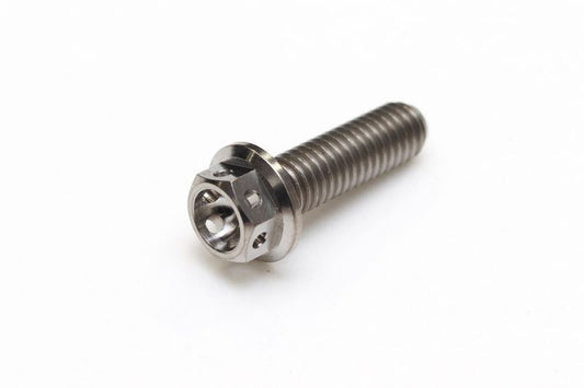 チタン フランジボルト 全ネジ ワイヤリング穴あり M6×P1.00 20mm(L) レーススペック