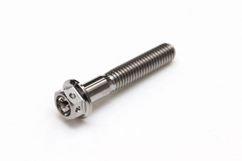 チタン フランジボルト 半ネジ ワイヤリング穴あり M6×P1.00 35mm(L) レーススペック