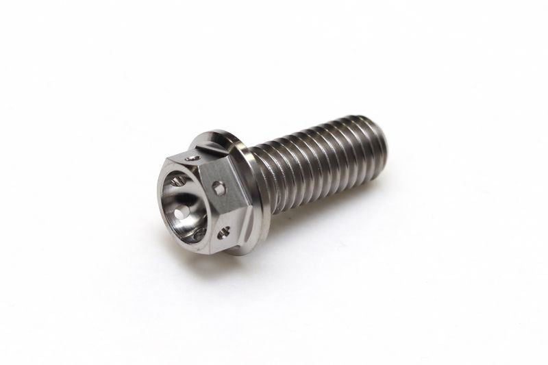 Titanium Flange Bolt, Full Thread, with Wiring Hole, M8xP1.25, 20mm(L), Race Spec