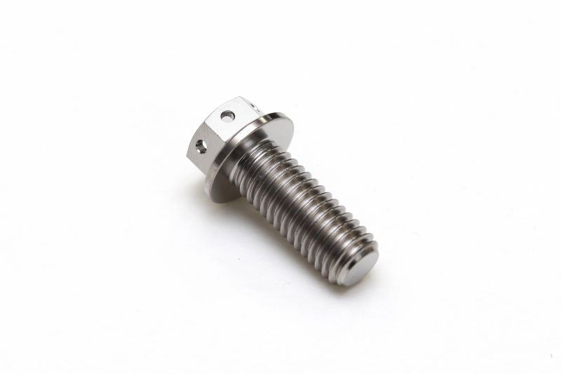 Titanium Flange Bolt, Full Thread, with Wiring Hole, M8xP1.25, 20mm(L), Race Spec