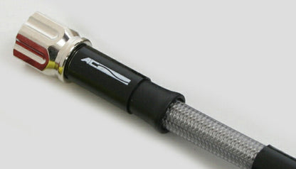 Mesh Brake Hose, Total Hose Length 1285mm, Universal Hose / Guide Included, Clear Plating