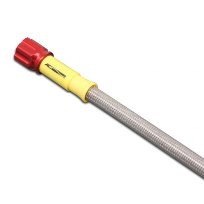 Mesh Brake Hose, Total Hose Length 460mm, Universal Hose, Clear Red