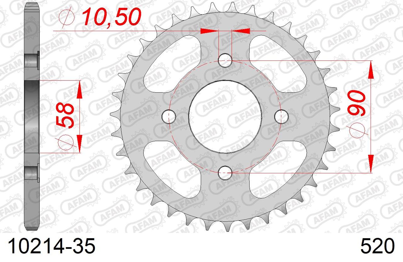 CBX250S/RS スプロケット リア 520-35 スチール シルバー 1枚
