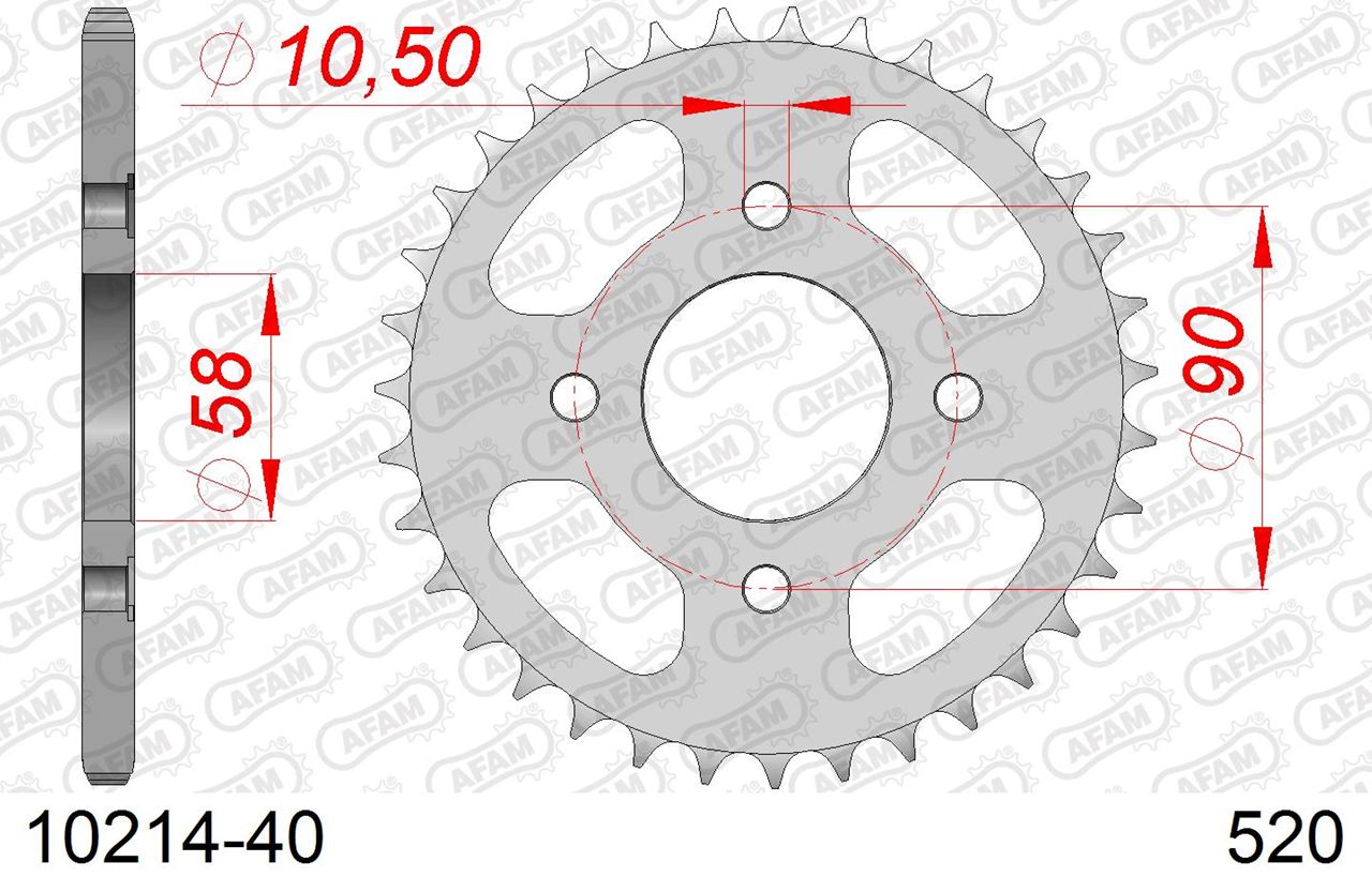 CBX250S/RS スプロケット リア 520-40 スチール シルバー 1枚