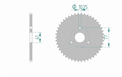 RS125R スプロケット リア 415-37 アルミ ハードアルマイト 1枚