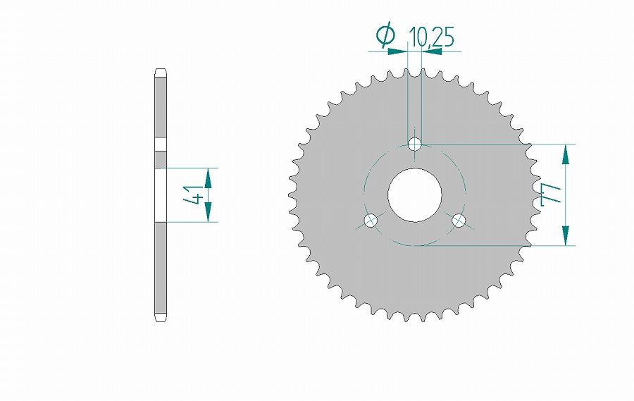RS125R Sprocket Rear 415-42 Aluminum Hard Anodized 1 pc.