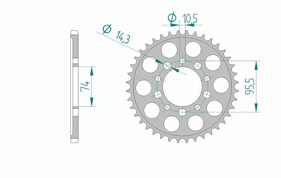 AFAM 40T 520 スプロケットNSR250 CBR400RR NSR250/SP スプロケット リア 520-40 アルミ ハードアルマイト 1枚