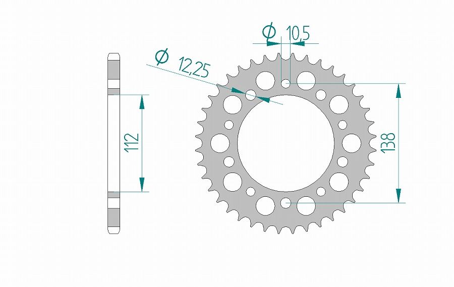 Shadow 125/400 Rear Sprocket 520-42 Aluminum Hard Anodized 1 Piece