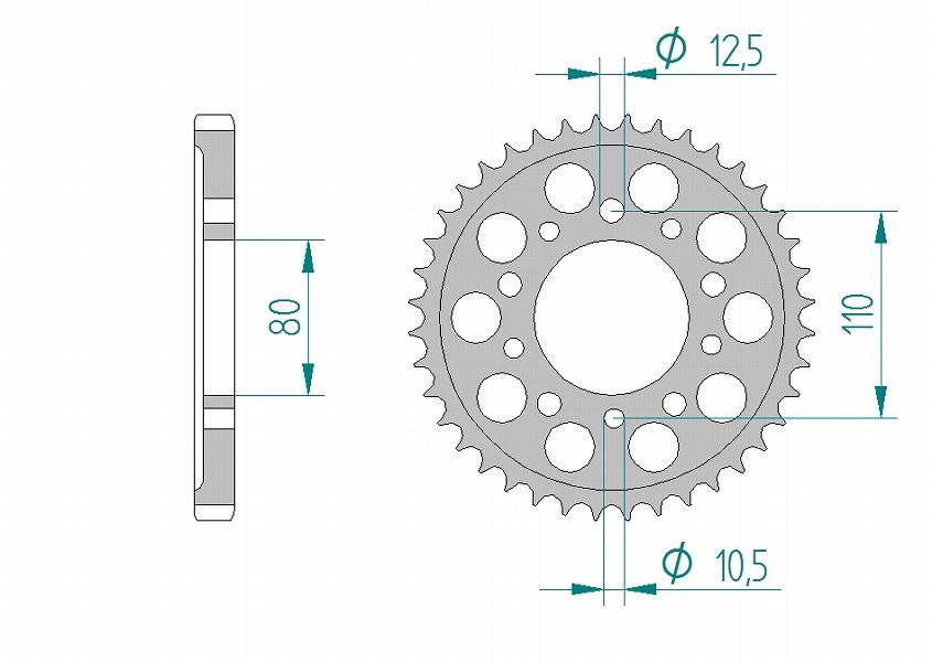 CBR1000F CB750F CBR750 Rear Sprocket 530-42 Aluminum Hard Anodized 1 piece