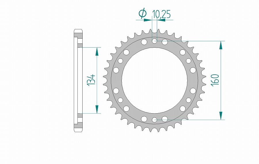 CBR600F/F3/F4i CBR600RR スプロケット リア 525-42 アルミ ハードアルマイト 1枚