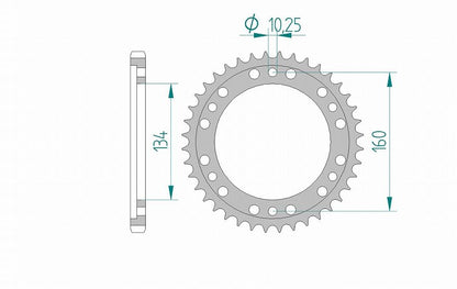 CBR600F/F3/F4i CBR600RR スプロケット リア 525-43 アルミ ハードアルマイト 1枚
