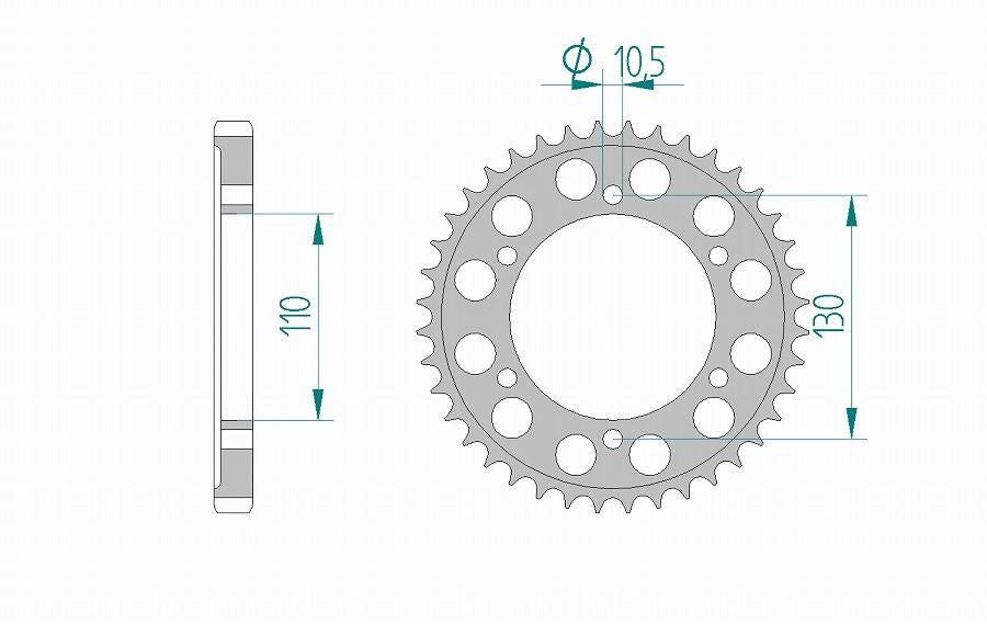 YZF-R1/R7 FZ6-S/Fazer Rear Sprocket 530-46 Aluminum Hard Anodized 1 Piece