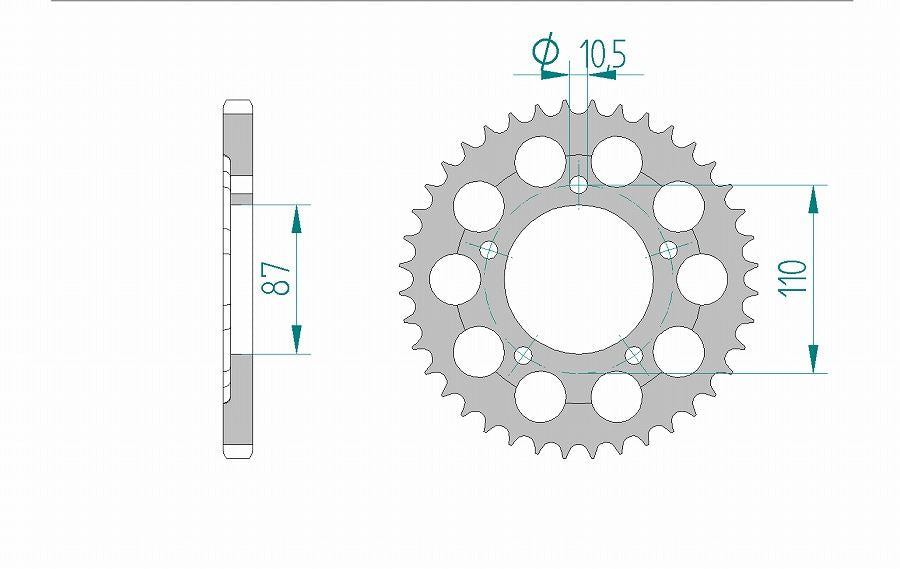 SV650/S GSX400 RF400R Rear Sprocket 525-44 Aluminum Hard Anodized 1pc