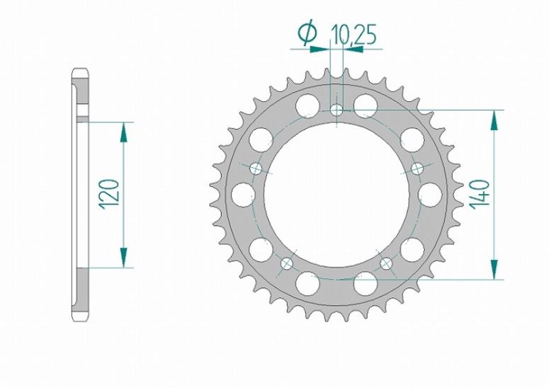 GSX-R600/R750/R1000 GSR400 スプロケット リア 520-45 アルミ ハードアルマイト 1枚