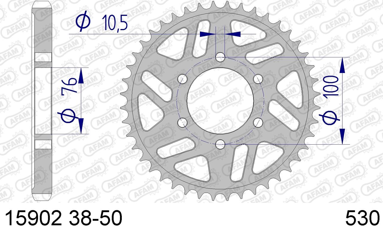 GSX-R750/R1100 Inazuma 750/1200 Sprocket Rear 530-42 Aluminum Hard Anodized 1pc