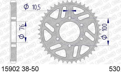 GSX-R750/R1100 Inazuma 750/1200 Sprocket Rear 530-42 Aluminum Hard Anodized 1pc