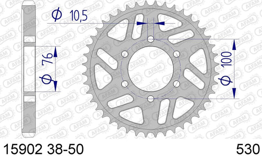 GSX-R750/R1100 Inazuma 750/1200 Sprocket Rear 530-42 Aluminum Hard Anodized 1pc