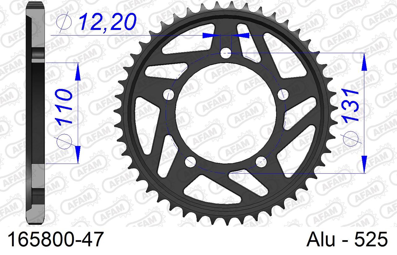 S1000R/RR Sprocket Rear 525-47 Aluminum Hard Anodized 1 pc.
