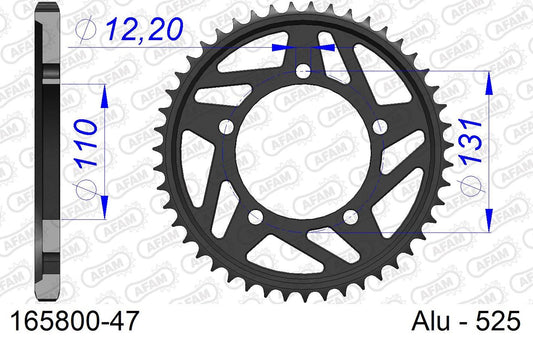 S1000R/RR Sprocket Rear 525-47 Aluminum Hard Anodized 1 pc.