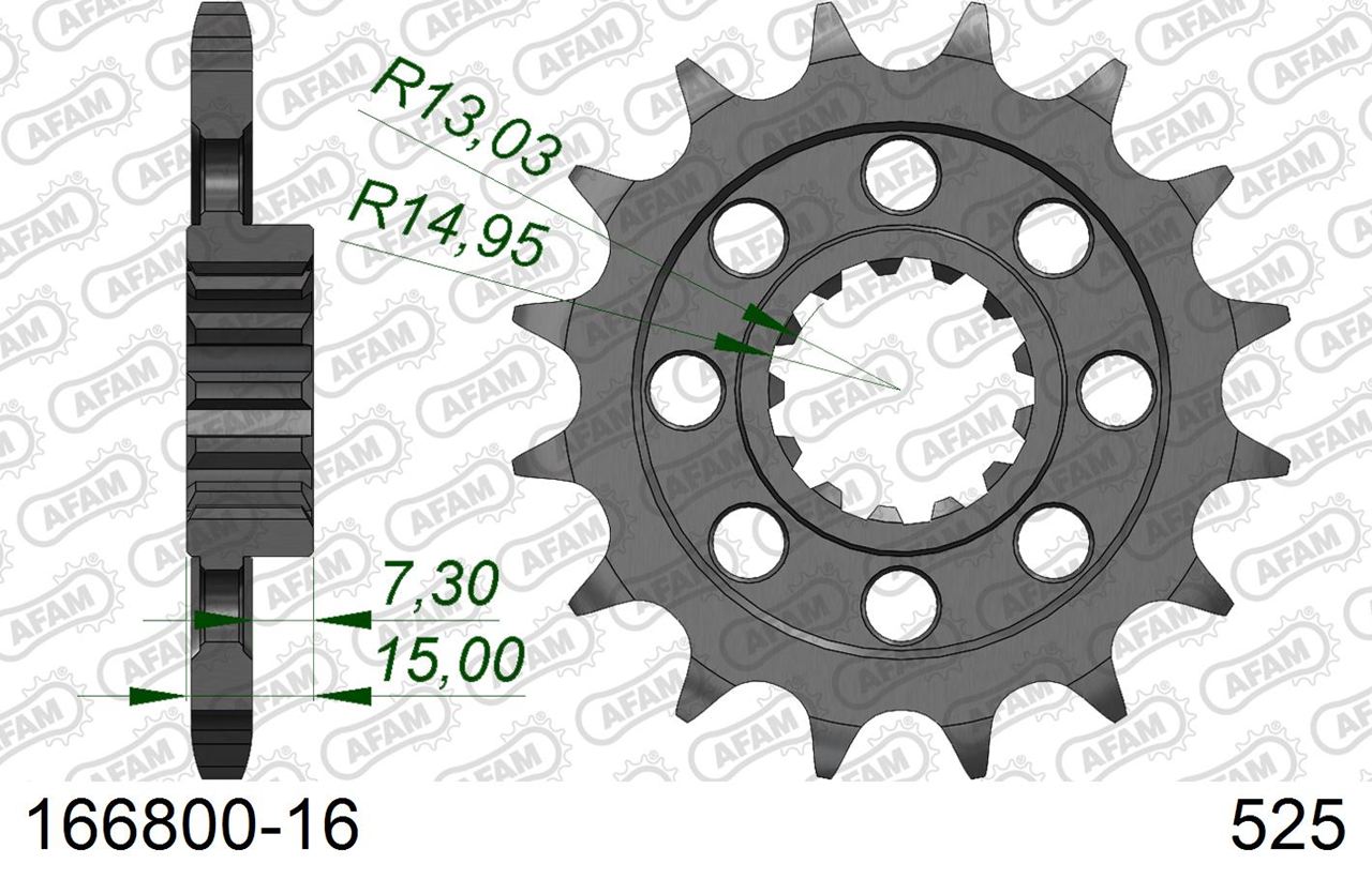 S1000R/RR Sprocket Front 525-16 1 piece