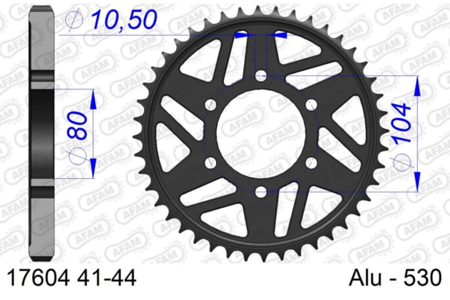 ZRX1200R/S ZZR1200 ZX-12R スプロケット リア 530-43 アルミ ハードアルマイト 1枚