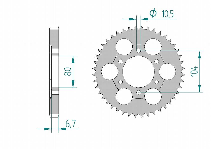 ZRX1200R/S ZZR1200 ZX-12R Sprocket Rear 530-44 Aluminum Hard Anodized 1pc