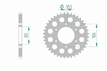 ZX-7R/9R/10R ZXR400/R GPZ400/F Rear Sprocket 520-39 Aluminum Hard Anodized 1pc.