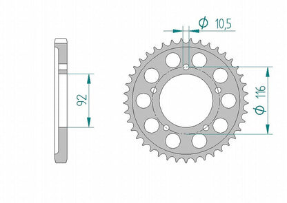 ZZR1400 Sprocket Rear 530-41 Aluminum Hard Anodized 1 piece