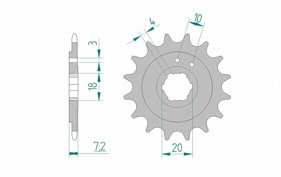 RS125R スプロケット フロント 415-14 スチール 1枚