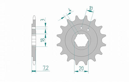 RS125R スプロケット フロント 415-14 スチール 1枚