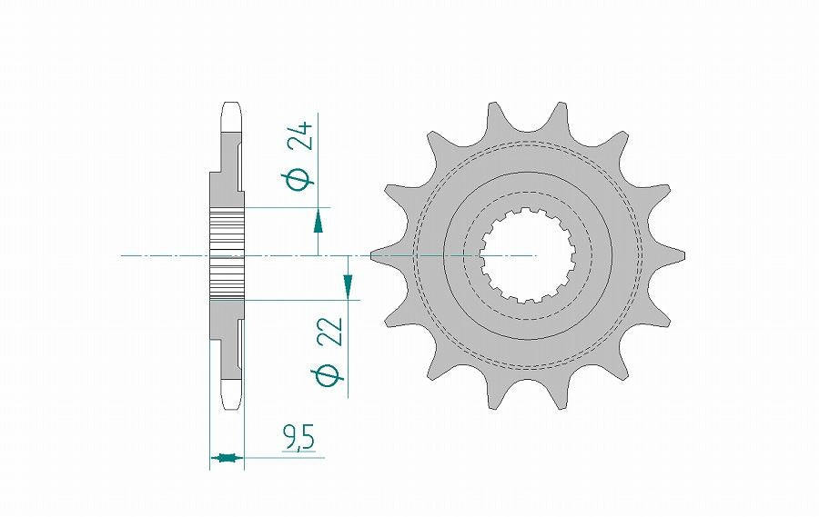CR250R Sprocket Front 520-13 Steel 1 pc