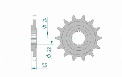 CR250R Sprocket Front 520-15 Steel 1pc
