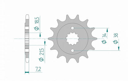 XL250 XR250 Sprocket Front 520-14 Steel 1 piece
