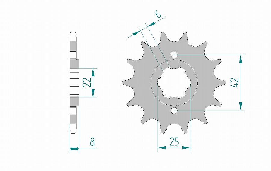 CB250RS Sprocket Front 520-15 Steel 1pc