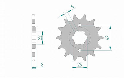 CB250RS Sprocket Front 520-15 Steel 1pc