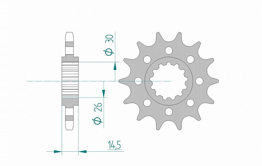 RVF750 Sprocket Front 525-17 Steel 1 pc.
