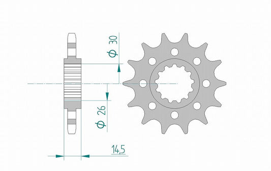 RVF750 Sprocket Front 525-17 Steel 1 pc.