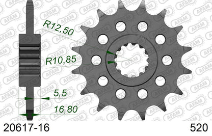 NC700X/S Sprocket Front 520-16 Steel 1 piece