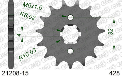 WR125R/X YZF-R125 CRM125 Sprocket Front 428-15 1 piece