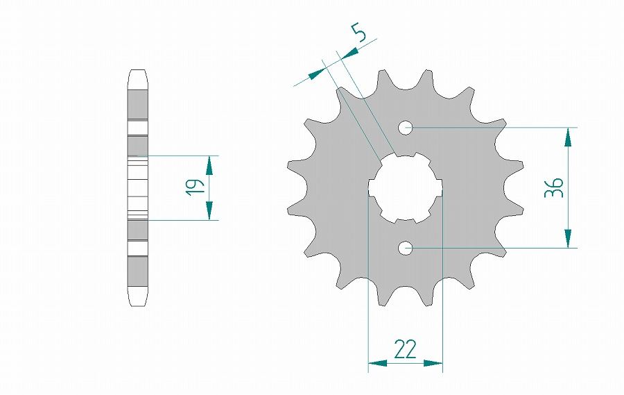 TW125 スプロケット フロント 428-15 スチール 1枚