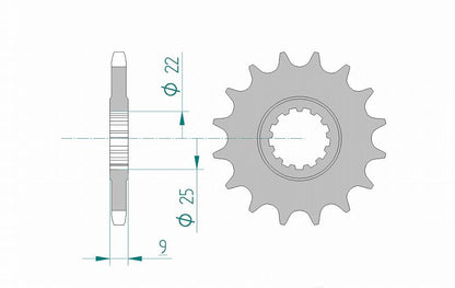 SR400/500 FZR400RR Front Sprocket 428-18 Steel 1pc.
