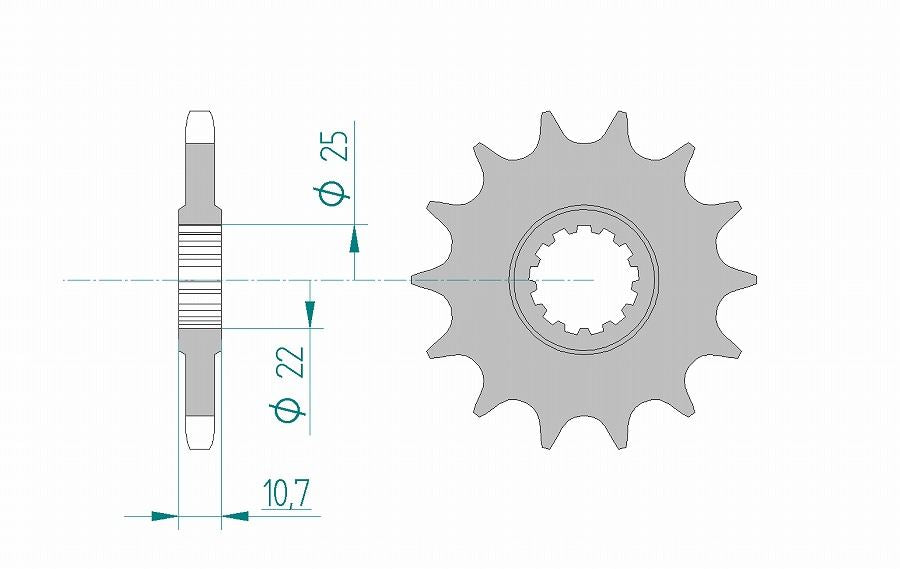 YZF-R6 スプロケット フロント 525-16 スチール 1枚