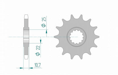 YZF-R6 スプロケット フロント 525-16 スチール 1枚
