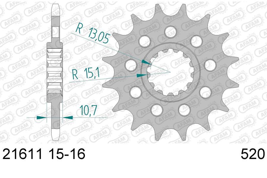 YZF-R1/M MT-10 Front Sprocket 520-16 Steel 1 piece