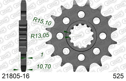 YZF-R1 Front Sprocket 525-16 1 piece