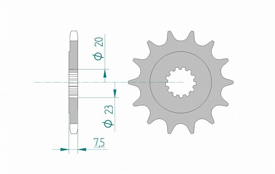 Volty Sprocket, Front, 520-15, Steel, 1 piece