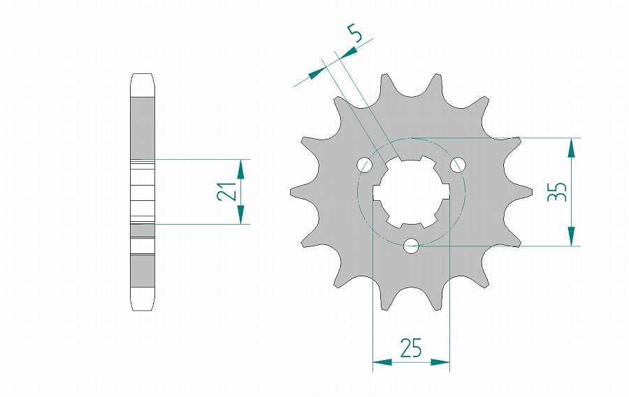 GT380 Sprocket Front 530-14 Steel 1 piece