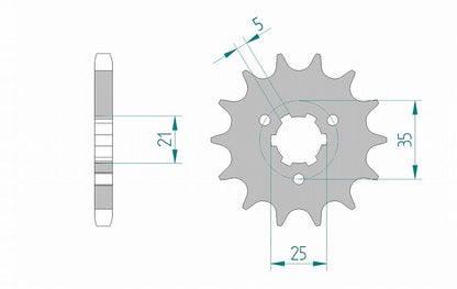 GT380 Sprocket Front 530-14 Steel 1 piece