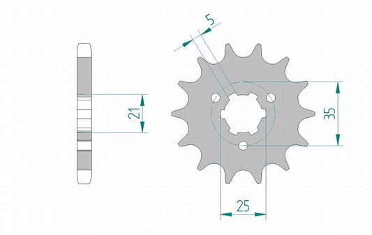 GT380 Sprocket Front 530-14 Steel 1 piece