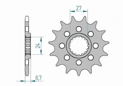 GSX-R1000 Front Sprocket 520-16 Steel 1pc